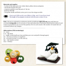 amigurumi penguin pattern materials